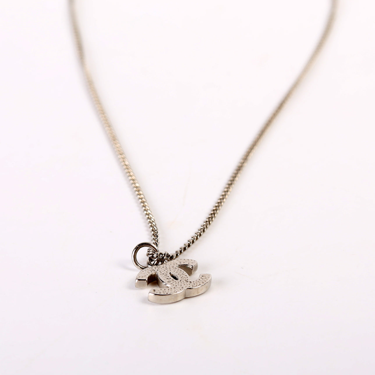 Rhinestone CC Pendant Necklace