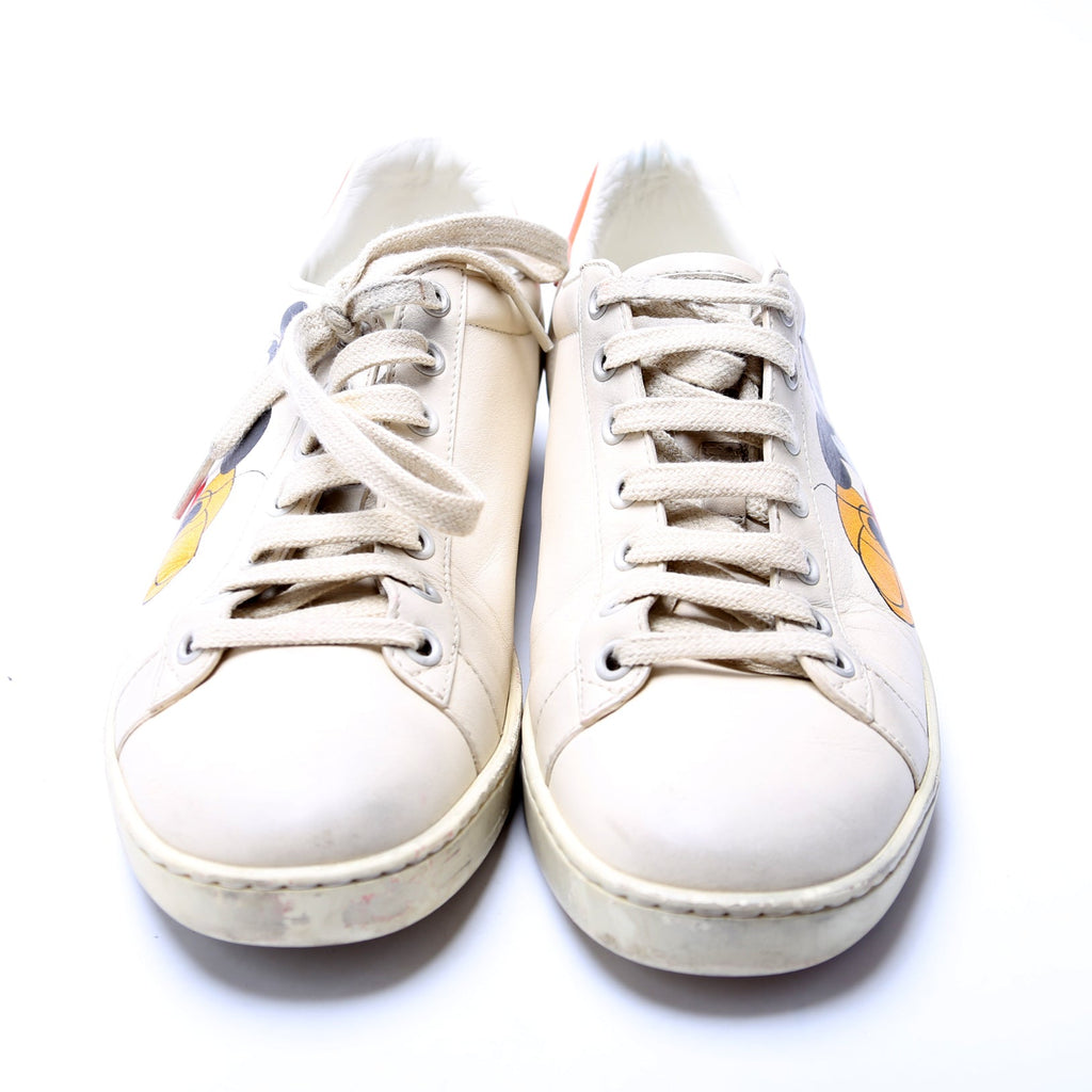 Gucci X Disney Distressed Ace Leather Mickey Mouse Sneakers Size 37.5