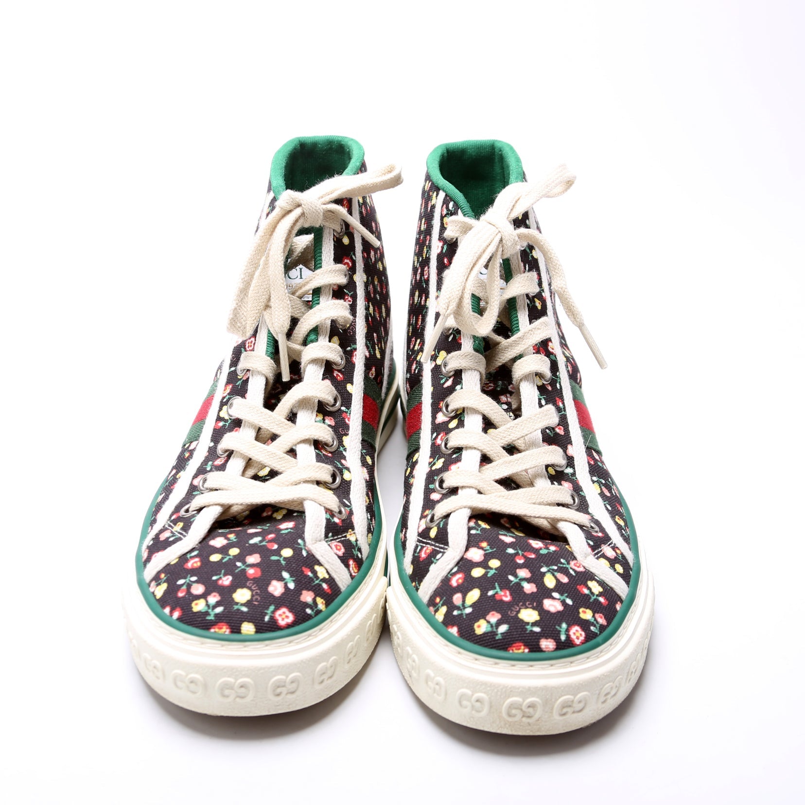 Gucci Tennis 1977 High Top Floral Sneakers Size 39.5