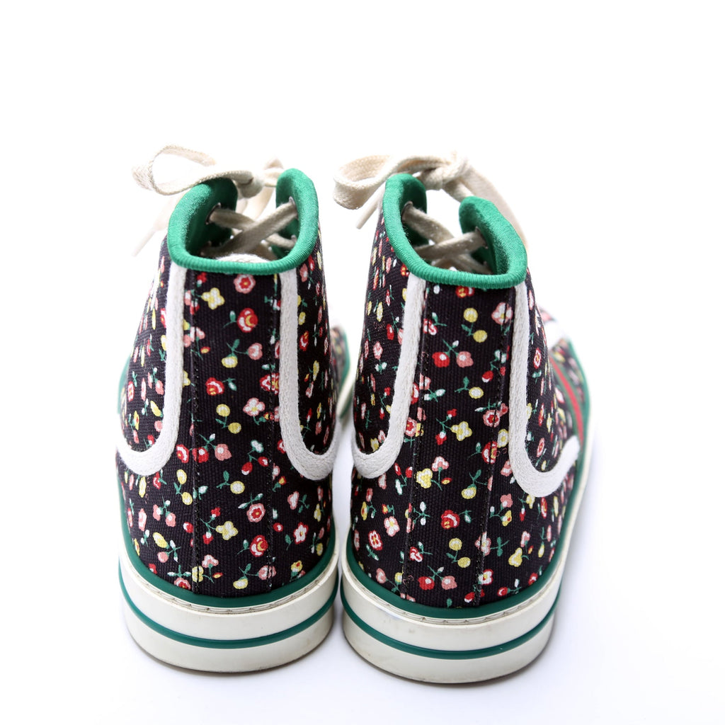 Gucci Tennis 1977 High Top Floral Sneakers Size 39.5