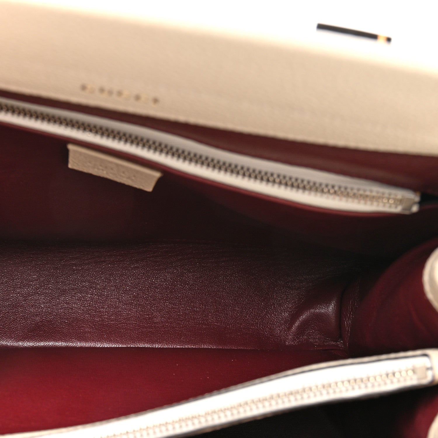 Gucci Grainy Calfskin Small Zumi Top Handle Bag Mystic White