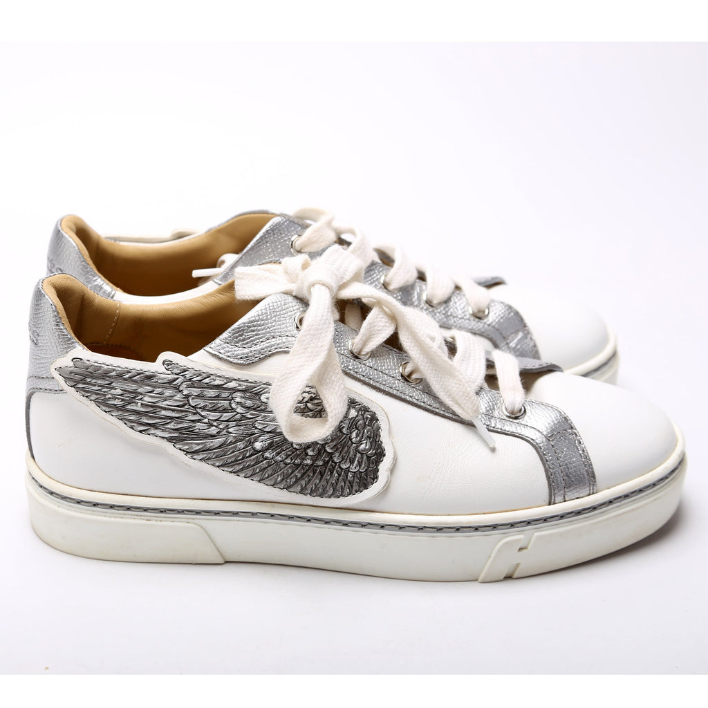 Hermes Epsom Velvet Low Top Sneakers Size 36.5