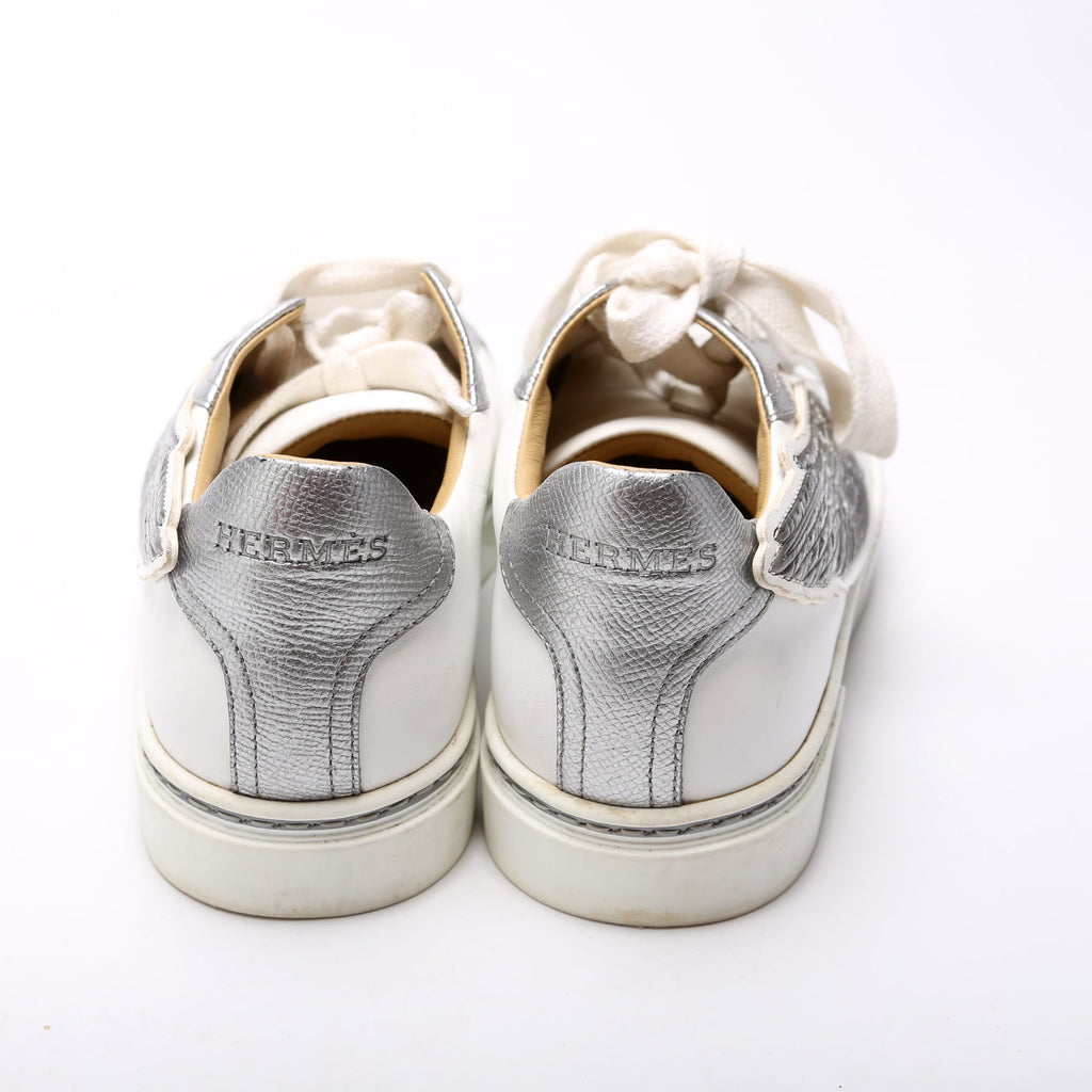 Hermes Epsom Velvet Low Top Sneakers Size 36.5