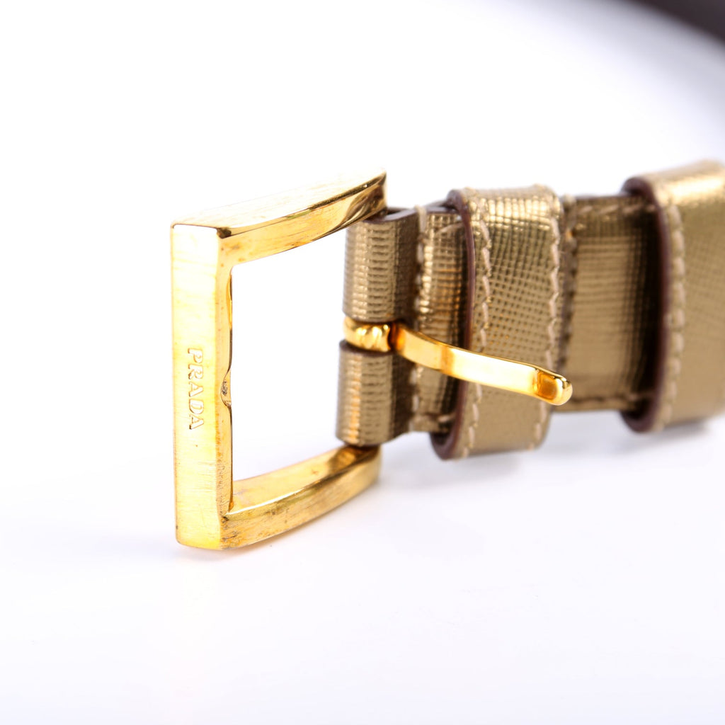 Metallic Saffiano Belt Size 80/32