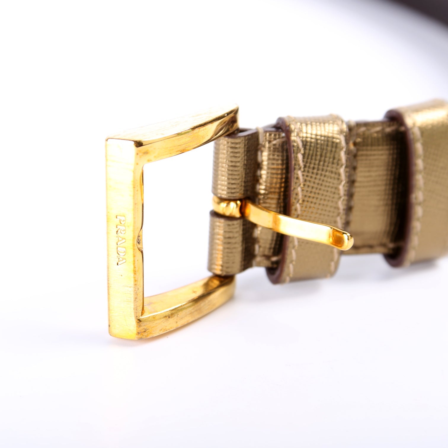 Metallic Saffiano Belt Size 80/32
