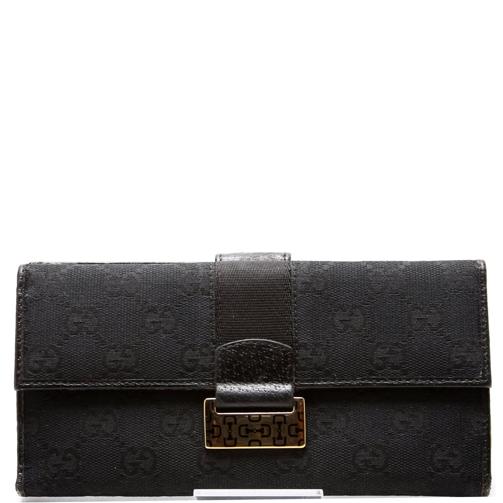 146206 GG Canvas Horsebit Continental Wallet