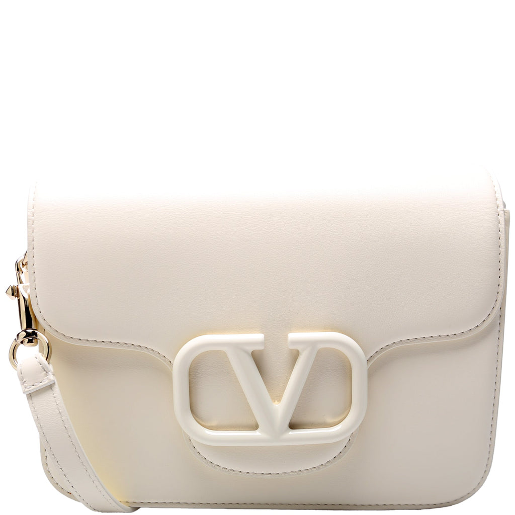 Loco V Logo Calfskin Flap Shoulder Bag
