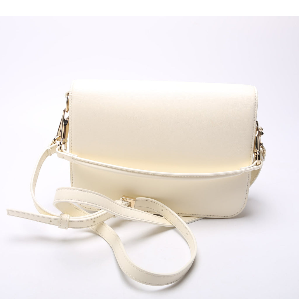 Loco V Logo Calfskin Flap Shoulder Bag