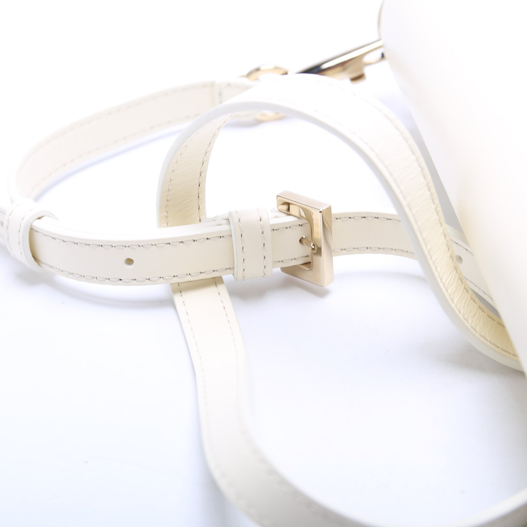 Loco V Logo Calfskin Flap Shoulder Bag