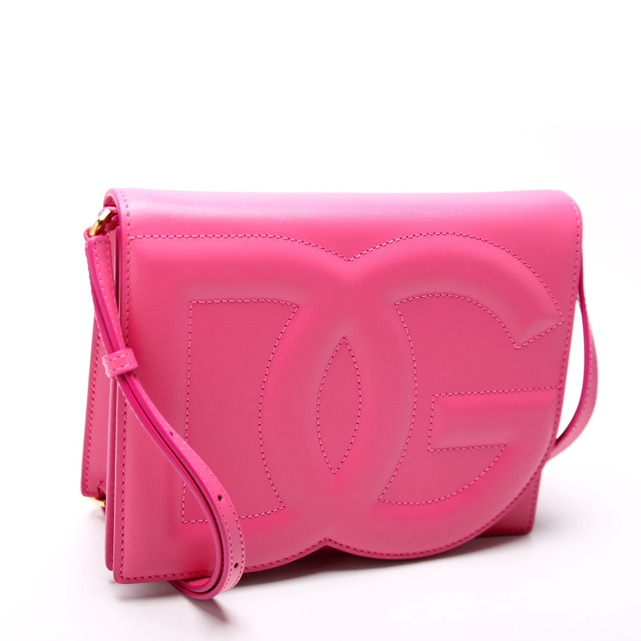 DG Logo Calfskin Flap Crossbody Bag