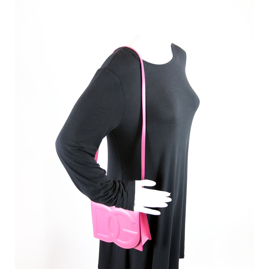 DG Logo Calfskin Flap Crossbody Bag