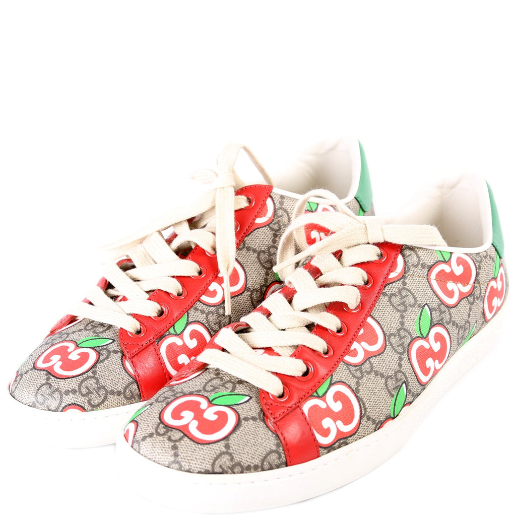 Gucci Ace GG Supreme Apple Valentine's Day Sneakers Size 38