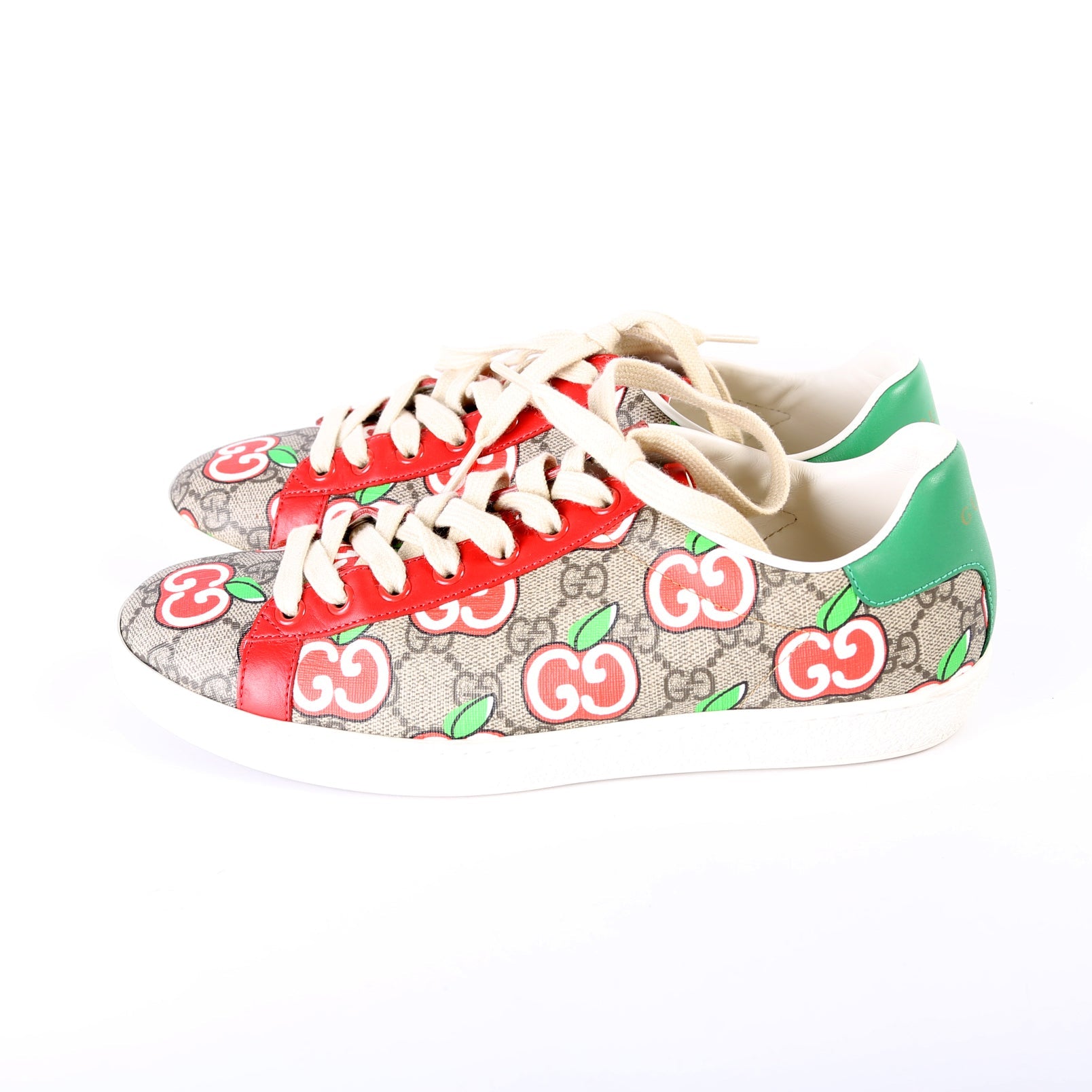 Gucci Ace GG Supreme Apple Valentine's Day Sneakers Size 38