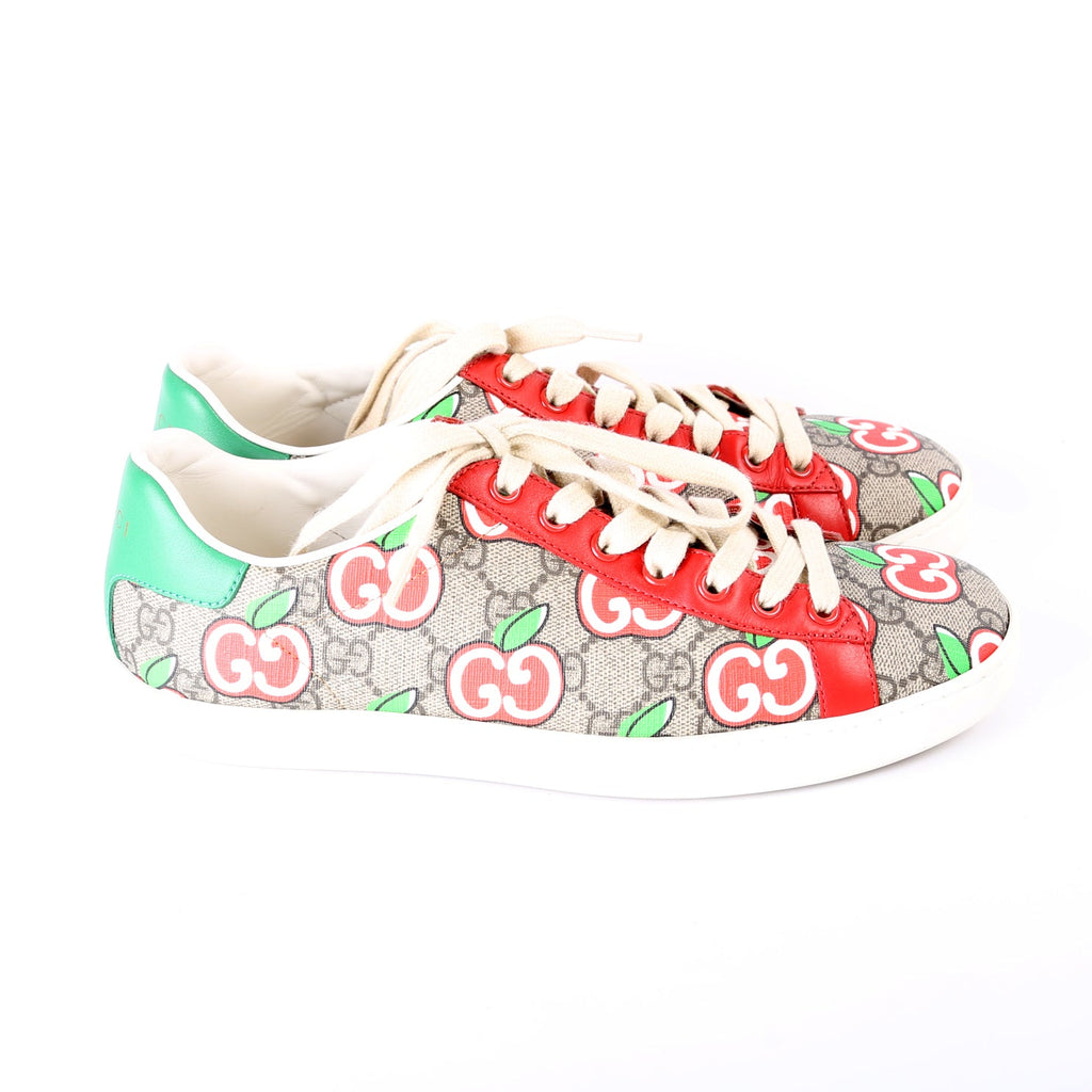 Gucci Ace GG Supreme Apple Valentine's Day Sneakers Size 38