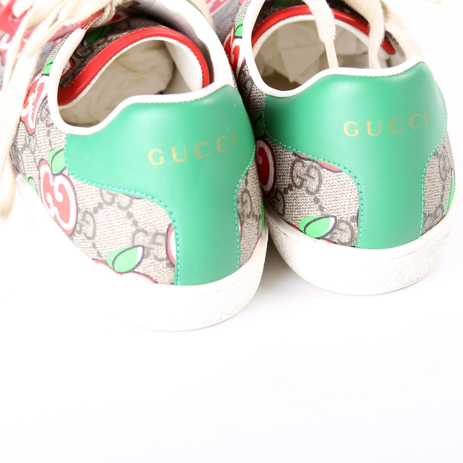 Gucci Ace GG Supreme Apple Valentine's Day Sneakers Size 38