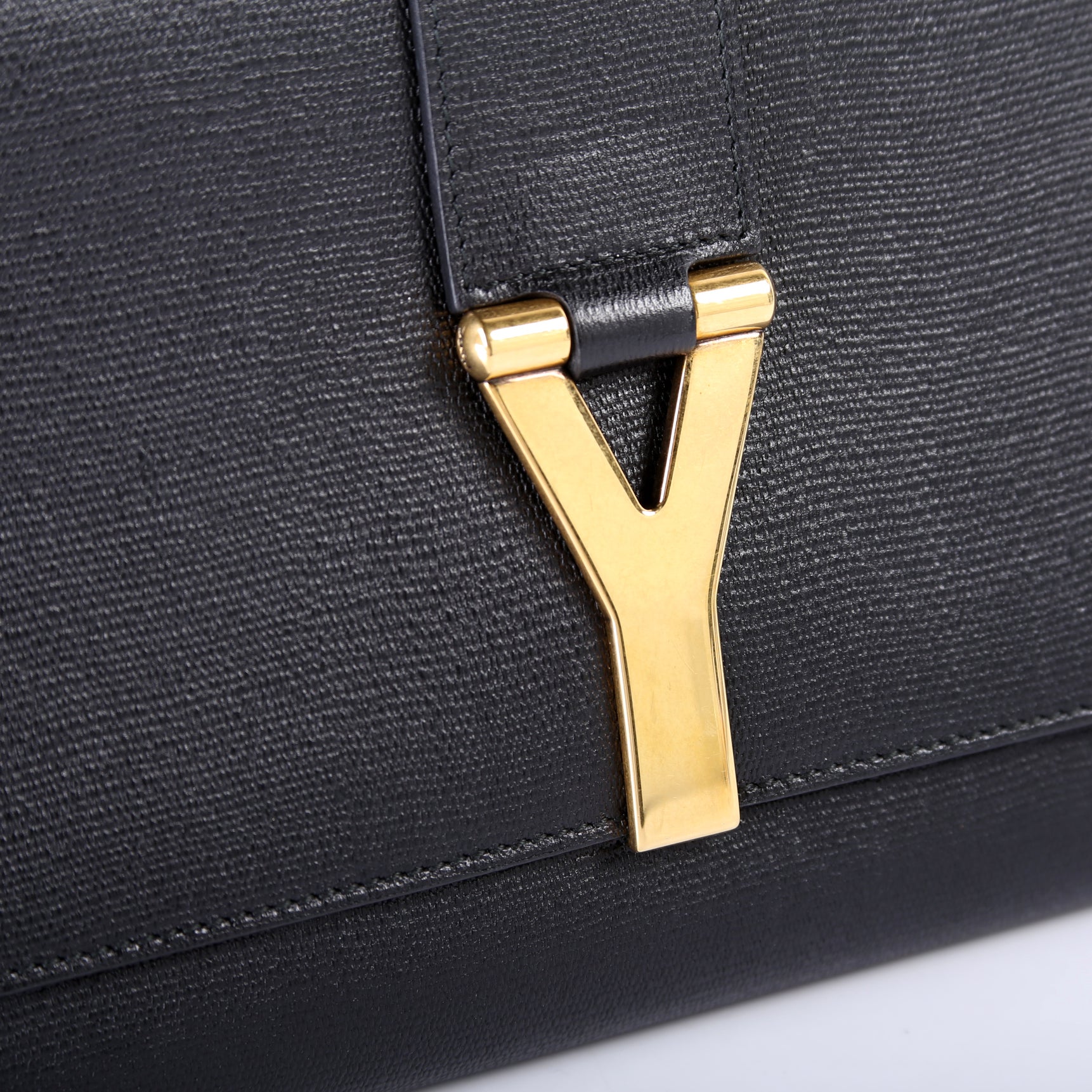 Classic Y Ligne Clutch Textured Leather