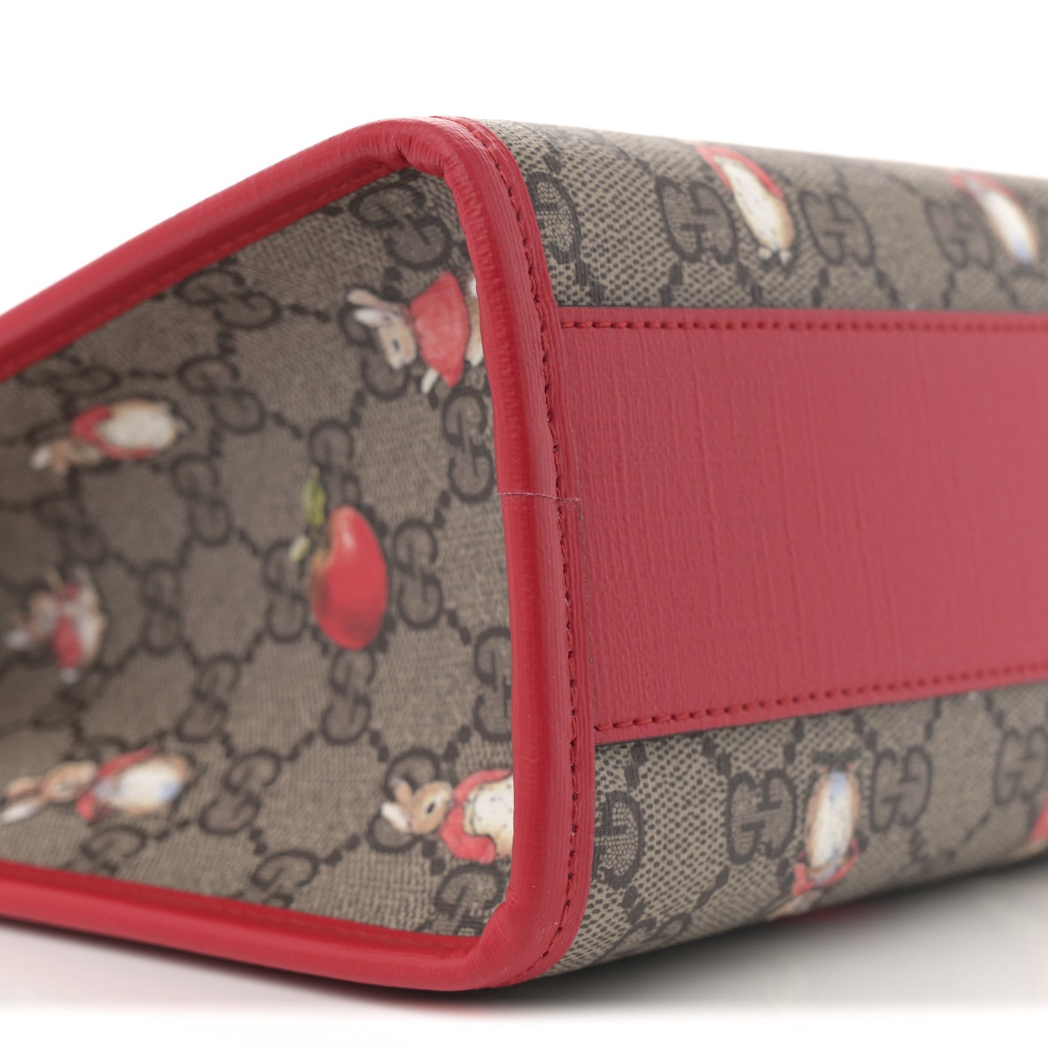 Gucci X Peter Rabbit GG Supreme Monogram Rabbit Apple Childrens Tote Beige Ebony Multicolor Bright Hibiscus