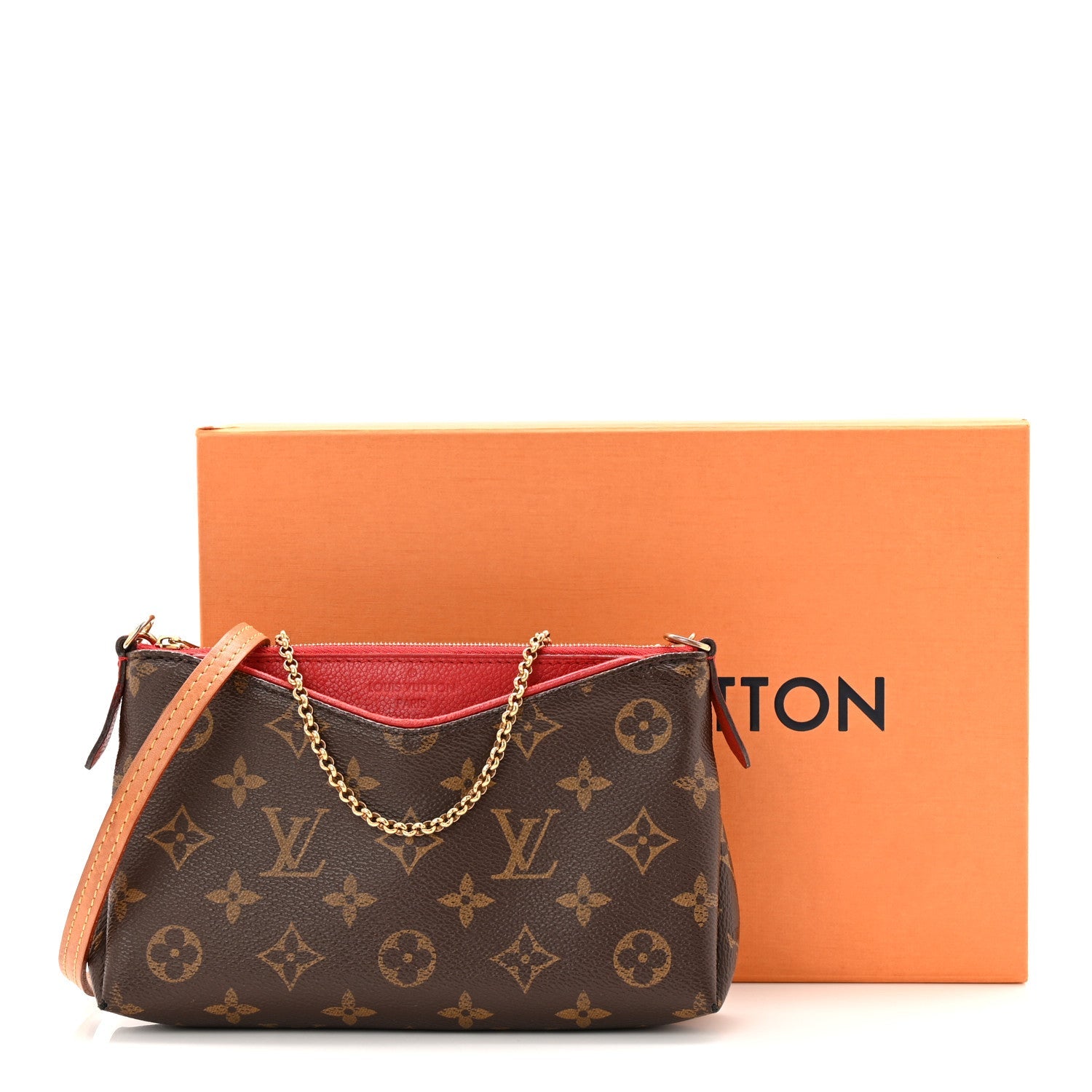 Louis Vuitton Monogram Pallas Clutch Cherry