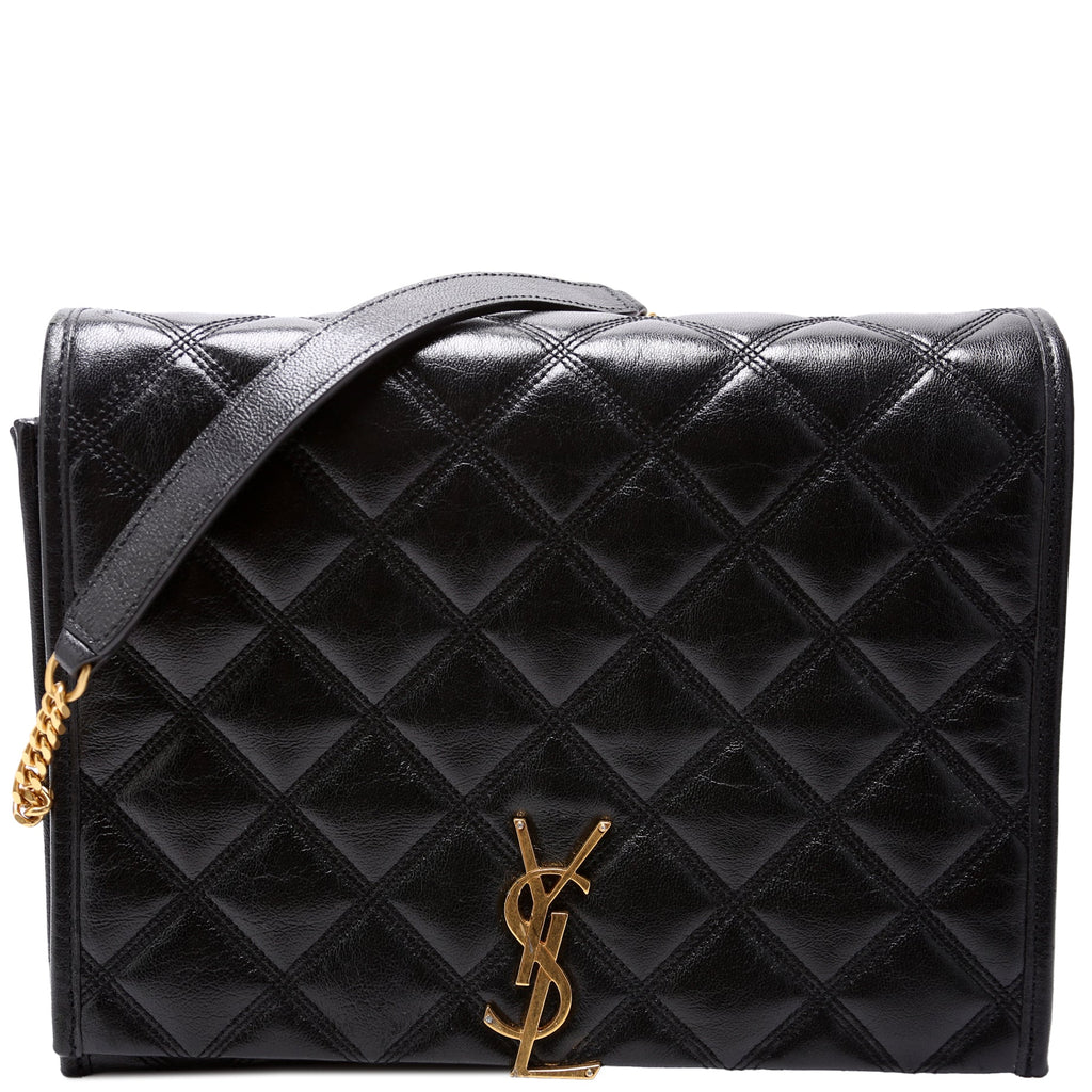 579607 Becky Quilted Lambskin Shoulder Bag Large