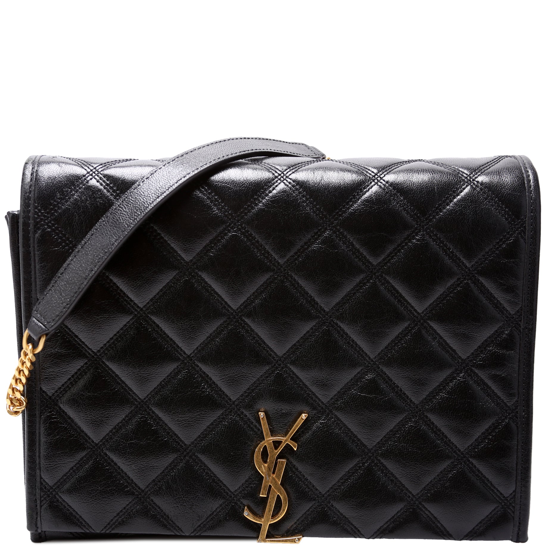 579607 Becky Quilted Lambskin Shoulder Bag Large