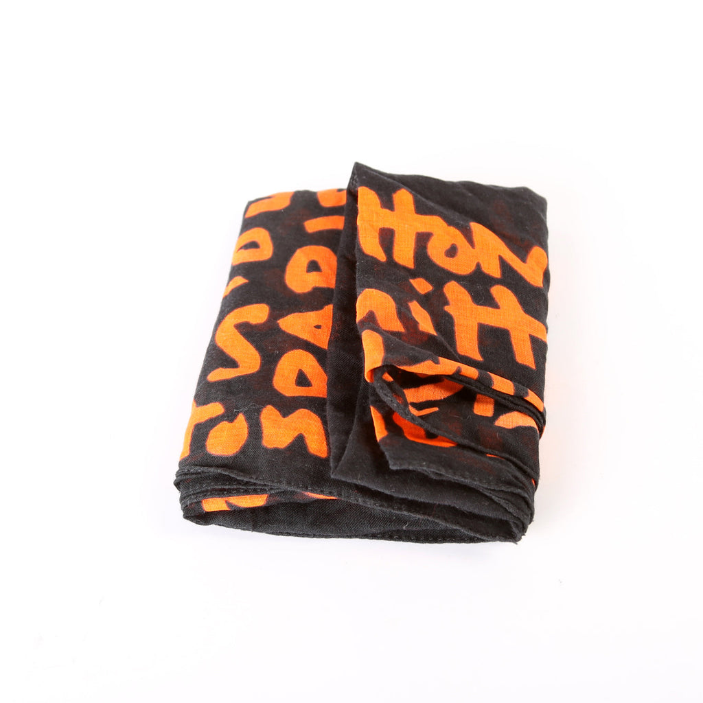 Graffiti Monogram Pocket Square Cotton Scarf
