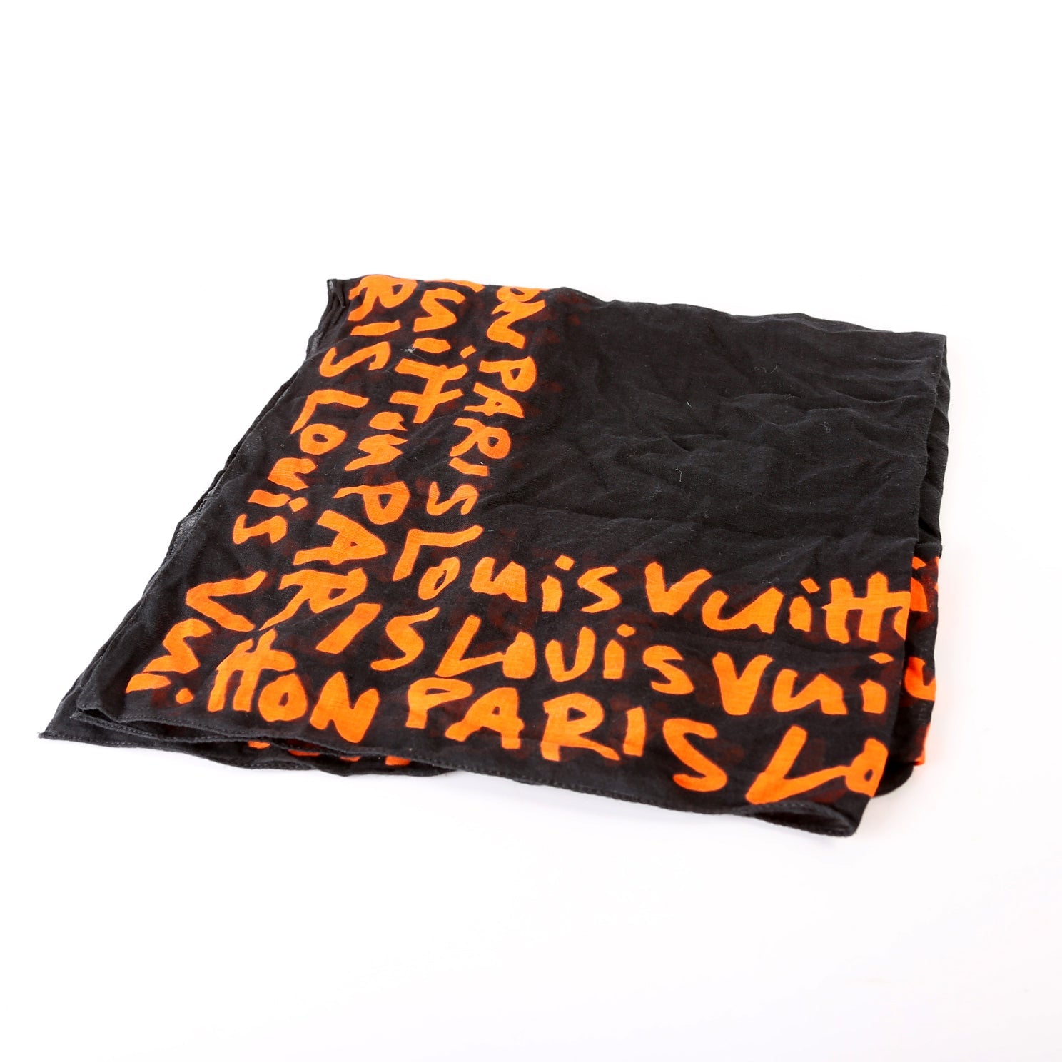 Graffiti Monogram Pocket Square Cotton Scarf