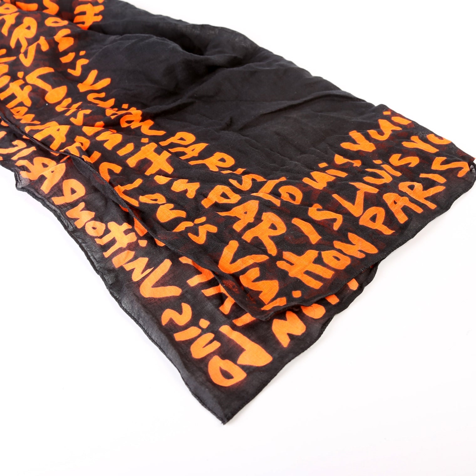 Graffiti Monogram Pocket Square Cotton Scarf