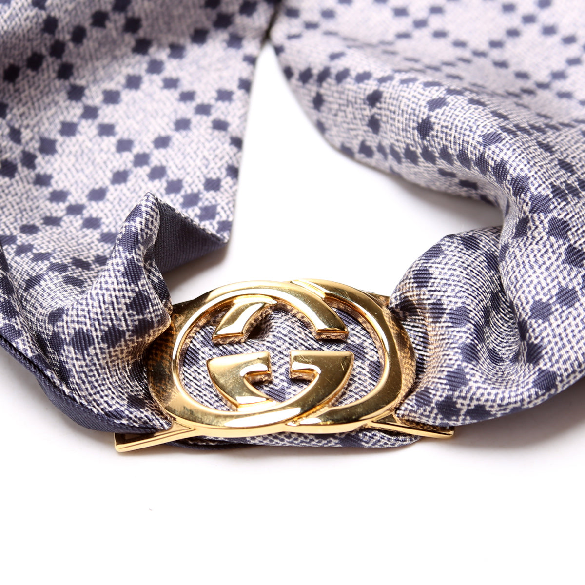 Diamante Silk Twill With Interlocking Ring Scarf