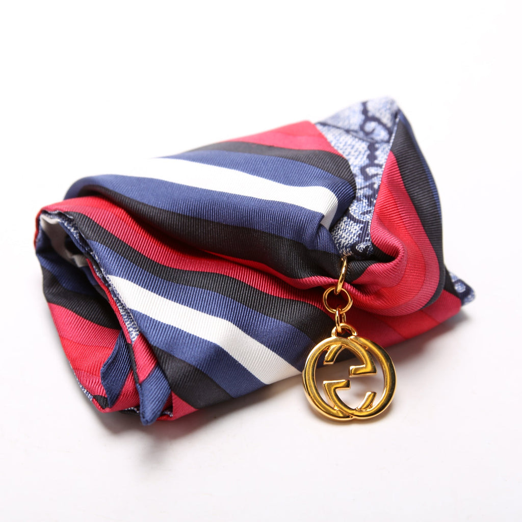 GG Silk Twill With Interlocking Charm Scarf