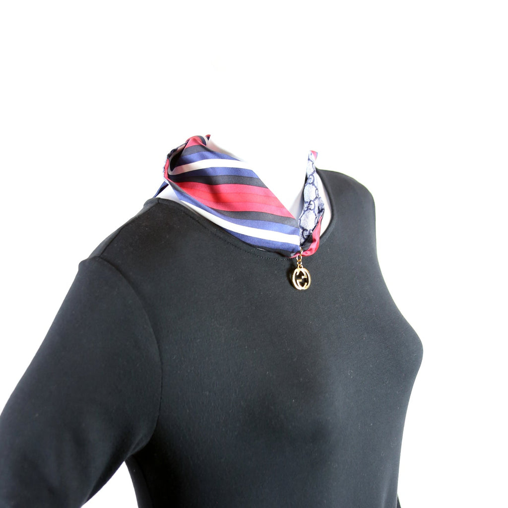 GG Silk Twill With Interlocking Charm Scarf