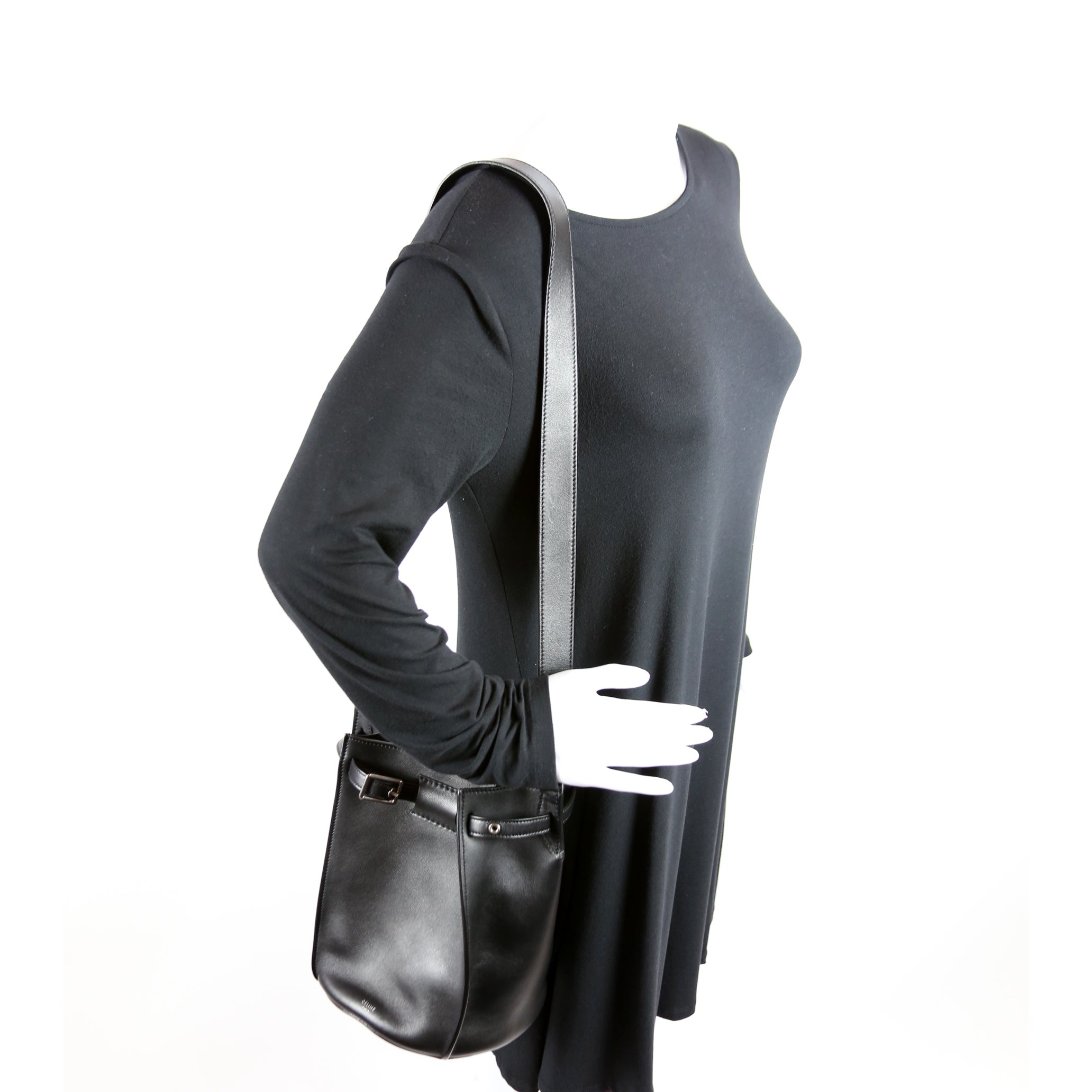 Long Strap Big Bag Bucket Calfskin