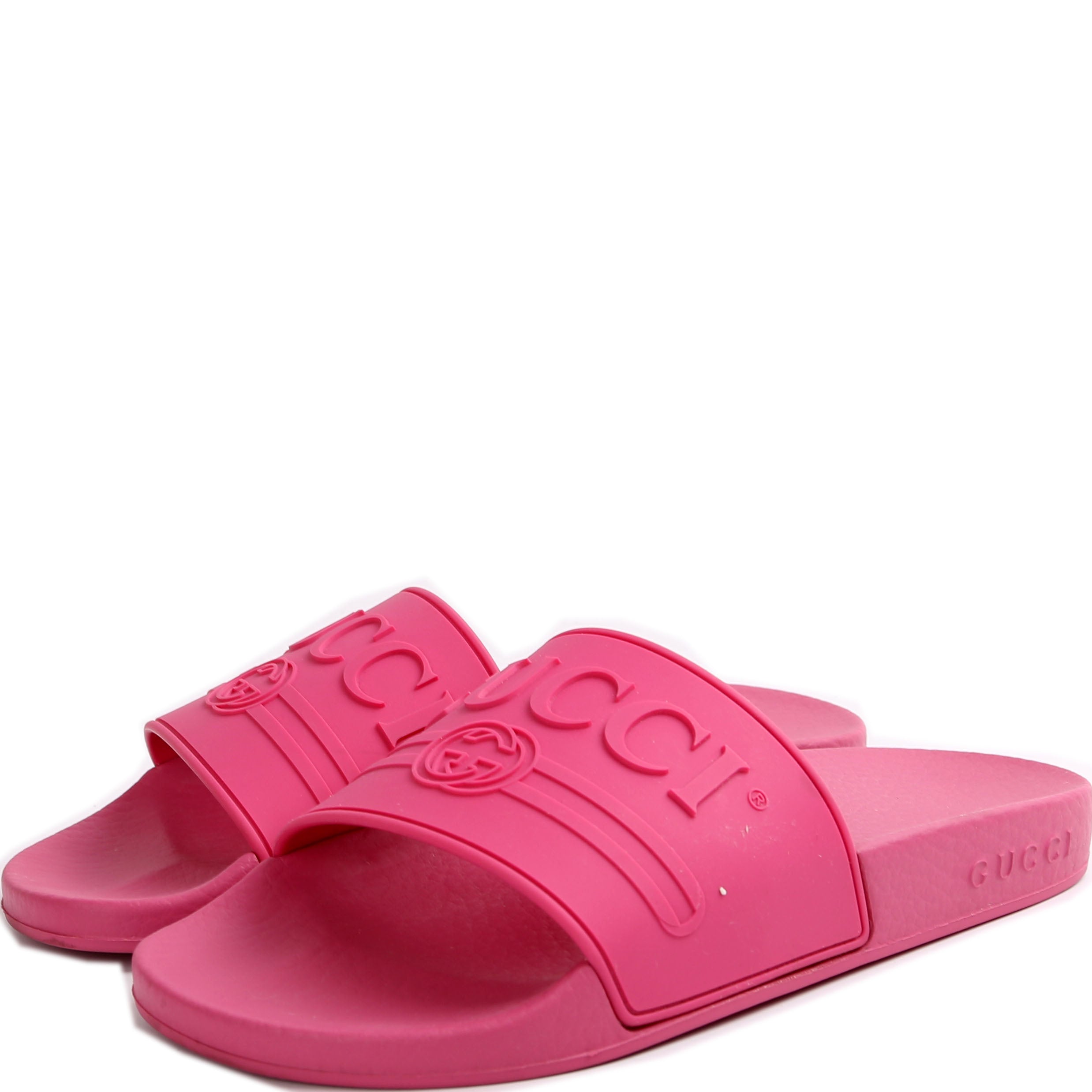 Gucci Pursuit Logo Rubber Slides Size 35