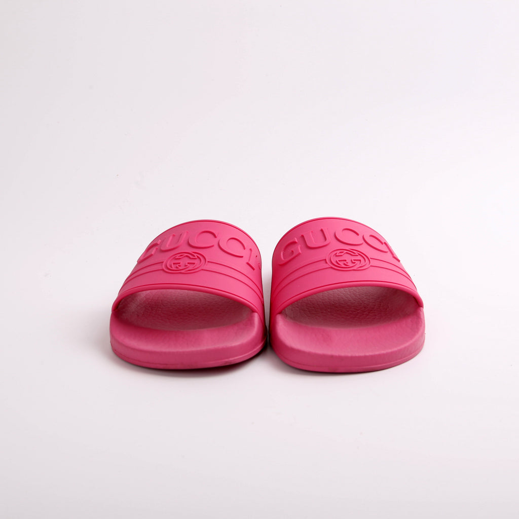 Gucci Pursuit Logo Rubber Slides Size 35