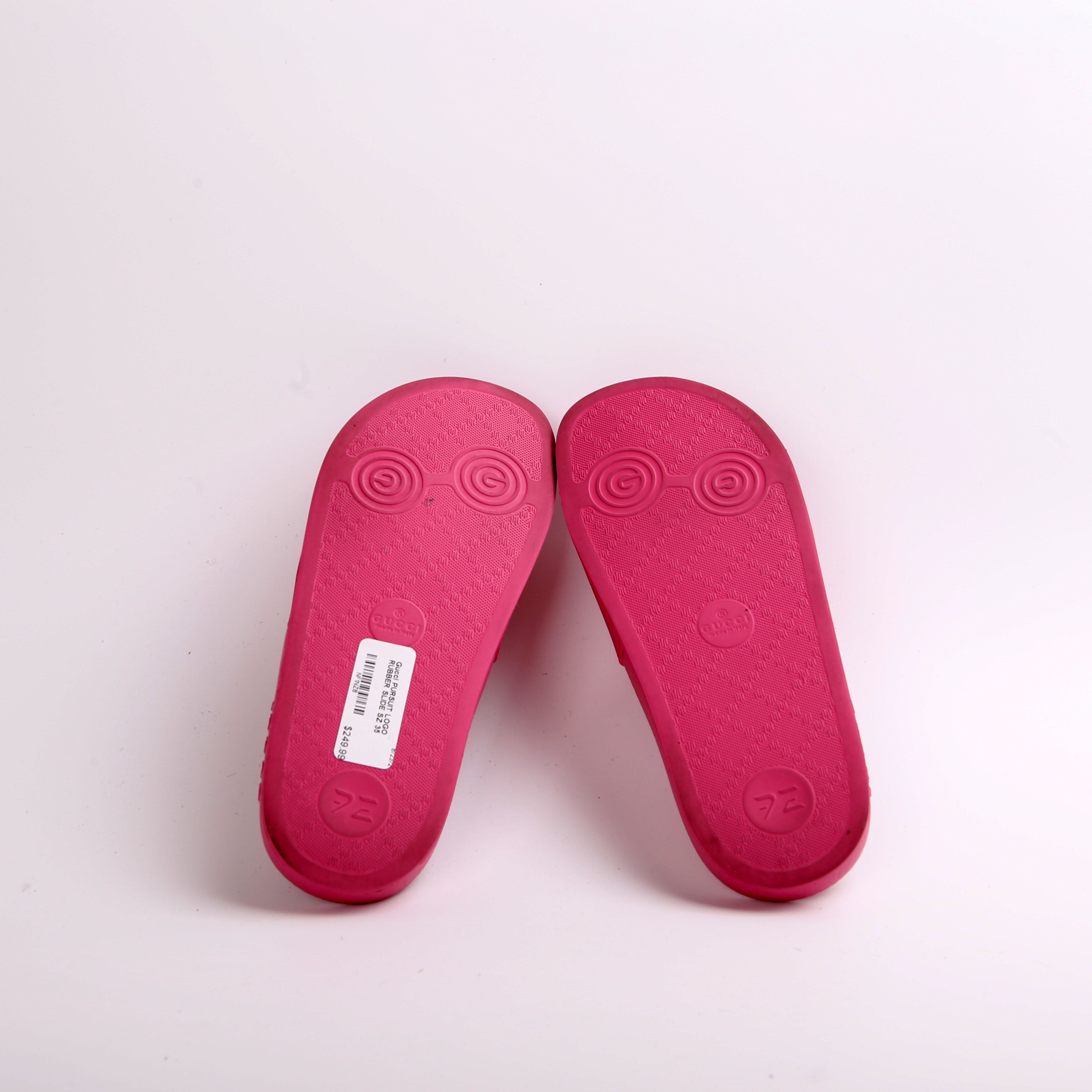 Gucci Pursuit Logo Rubber Slides Size 35