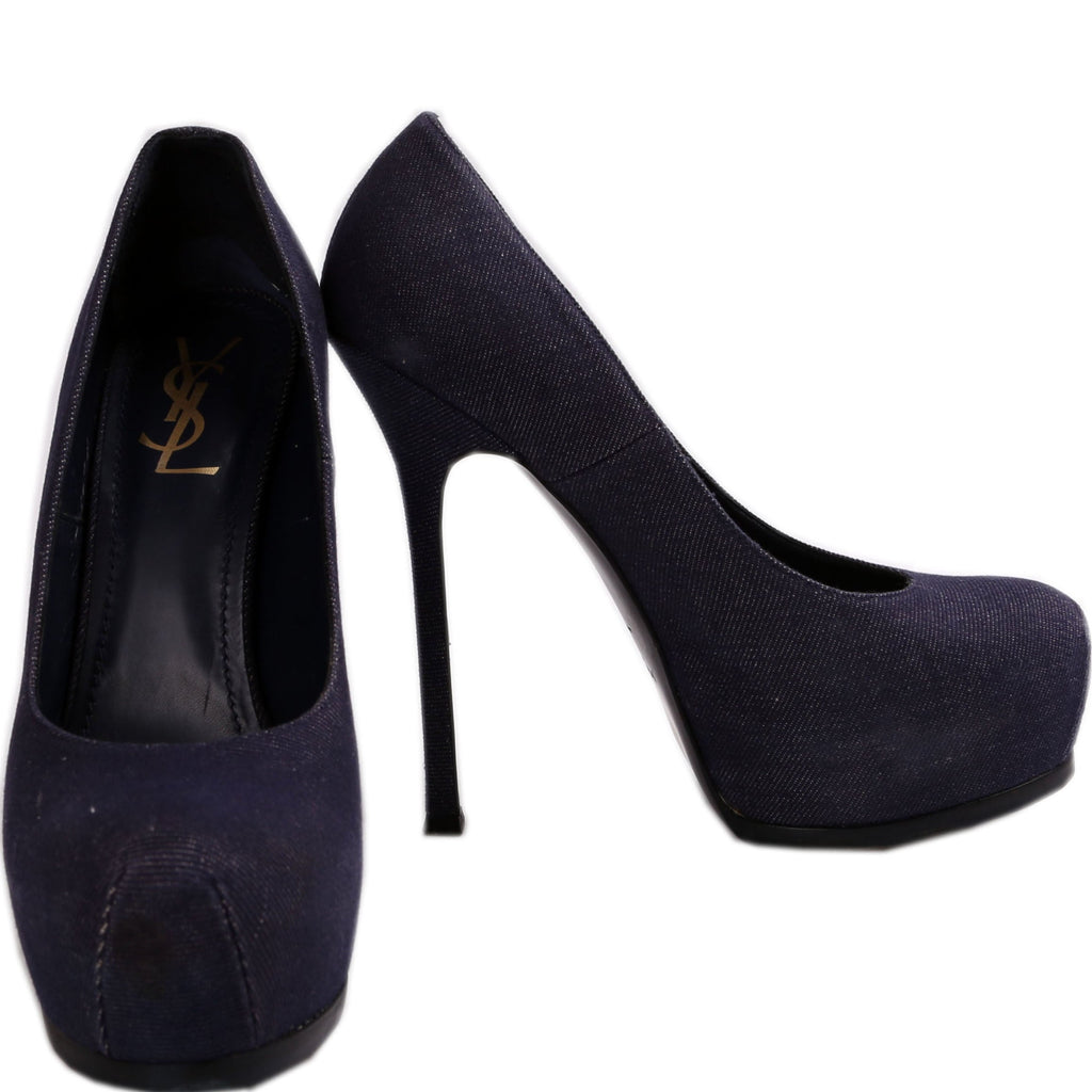 SAINT LAURENT Tribtoo Denim Pumps Size 41