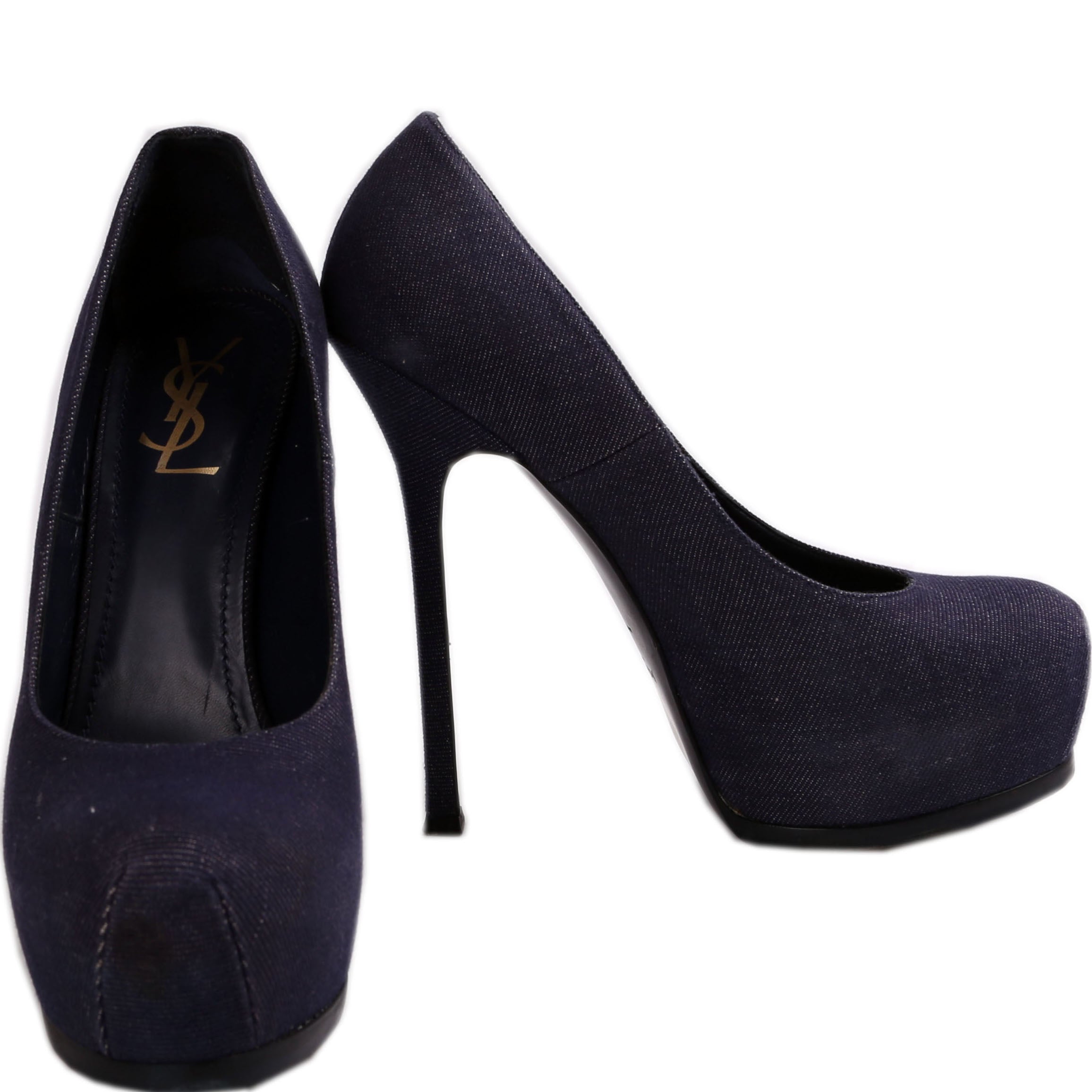 SAINT LAURENT Tribtoo Denim Pumps Size 41