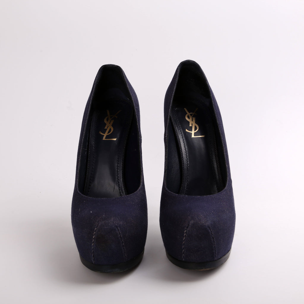 SAINT LAURENT Tribtoo Denim Pumps Size 41