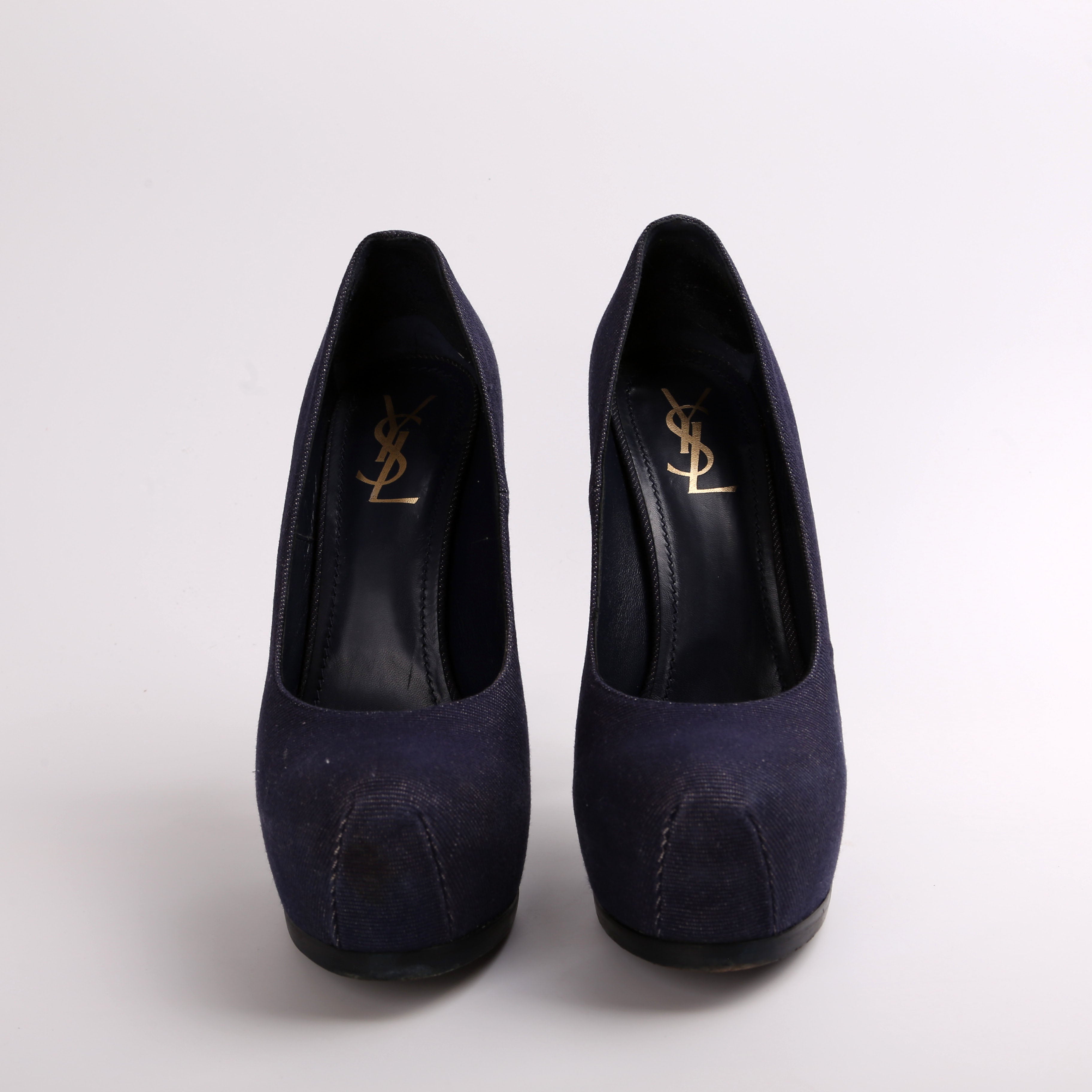 SAINT LAURENT Tribtoo Denim Pumps Size 41