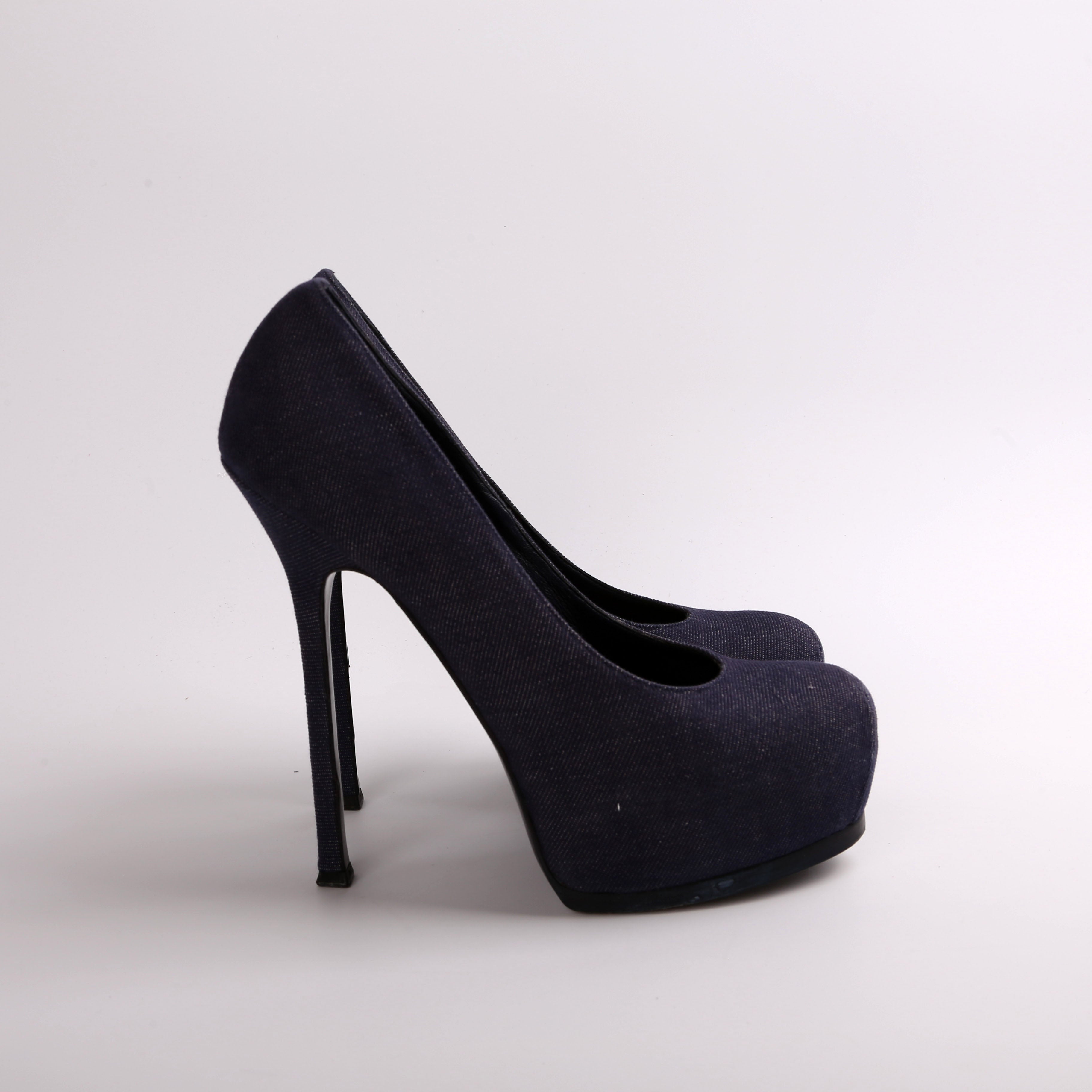 SAINT LAURENT Tribtoo Denim Pumps Size 41