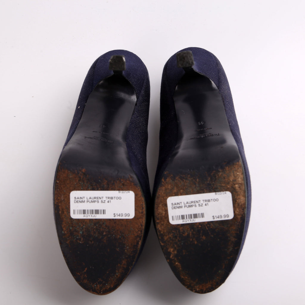 SAINT LAURENT Tribtoo Denim Pumps Size 41