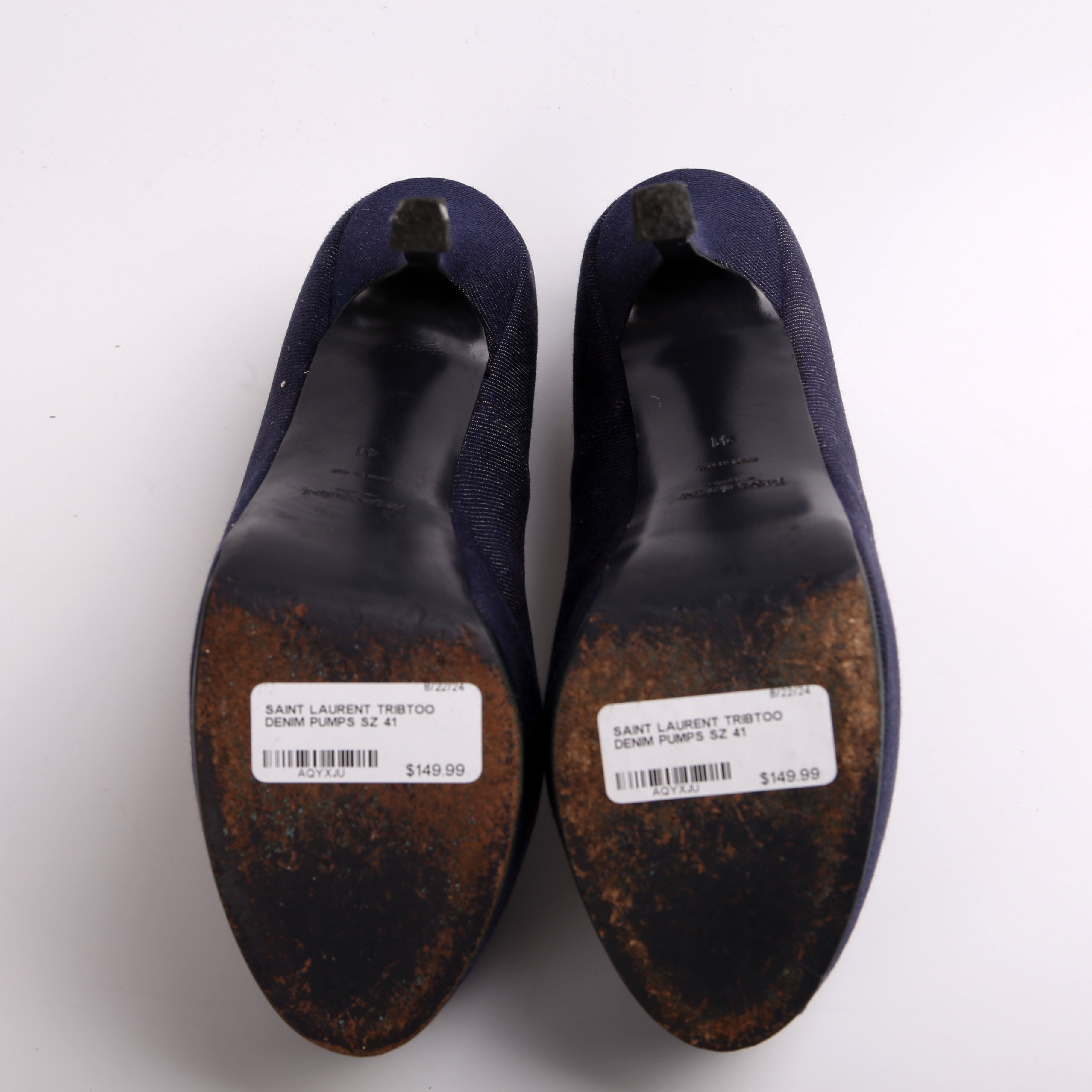 SAINT LAURENT Tribtoo Denim Pumps Size 41