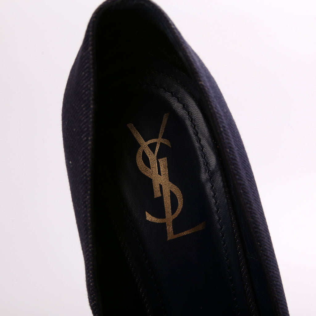 SAINT LAURENT Tribtoo Denim Pumps Size 41