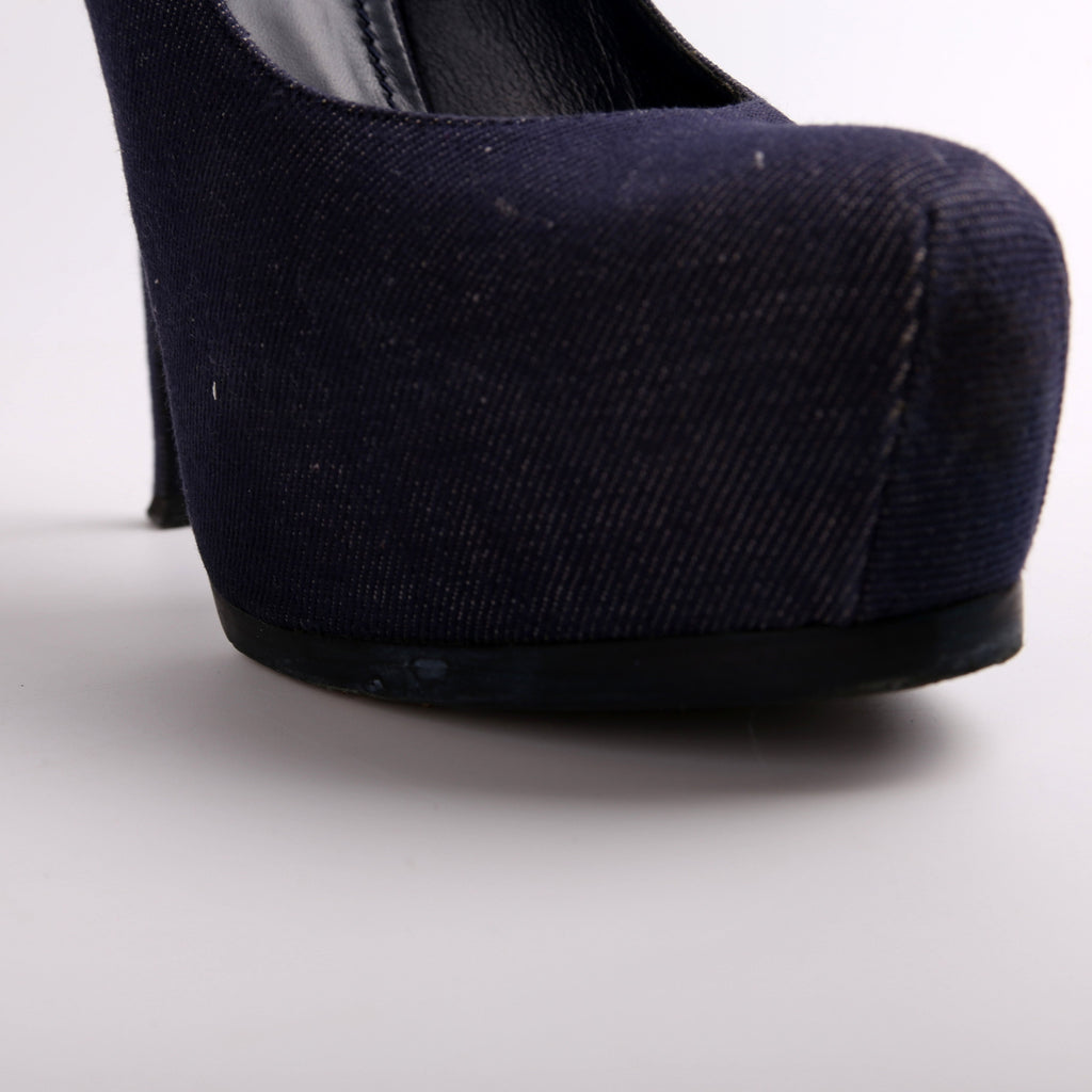 SAINT LAURENT Tribtoo Denim Pumps Size 41