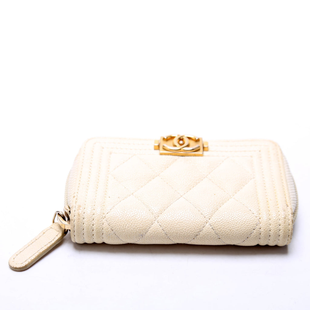 Boy Zip Around Coin Purse Caviar Chevron 26M