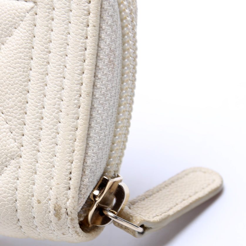 Boy Zip Around Coin Purse Caviar Chevron 26M