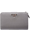 1ML225 Saffiano Small Wallet Grey
