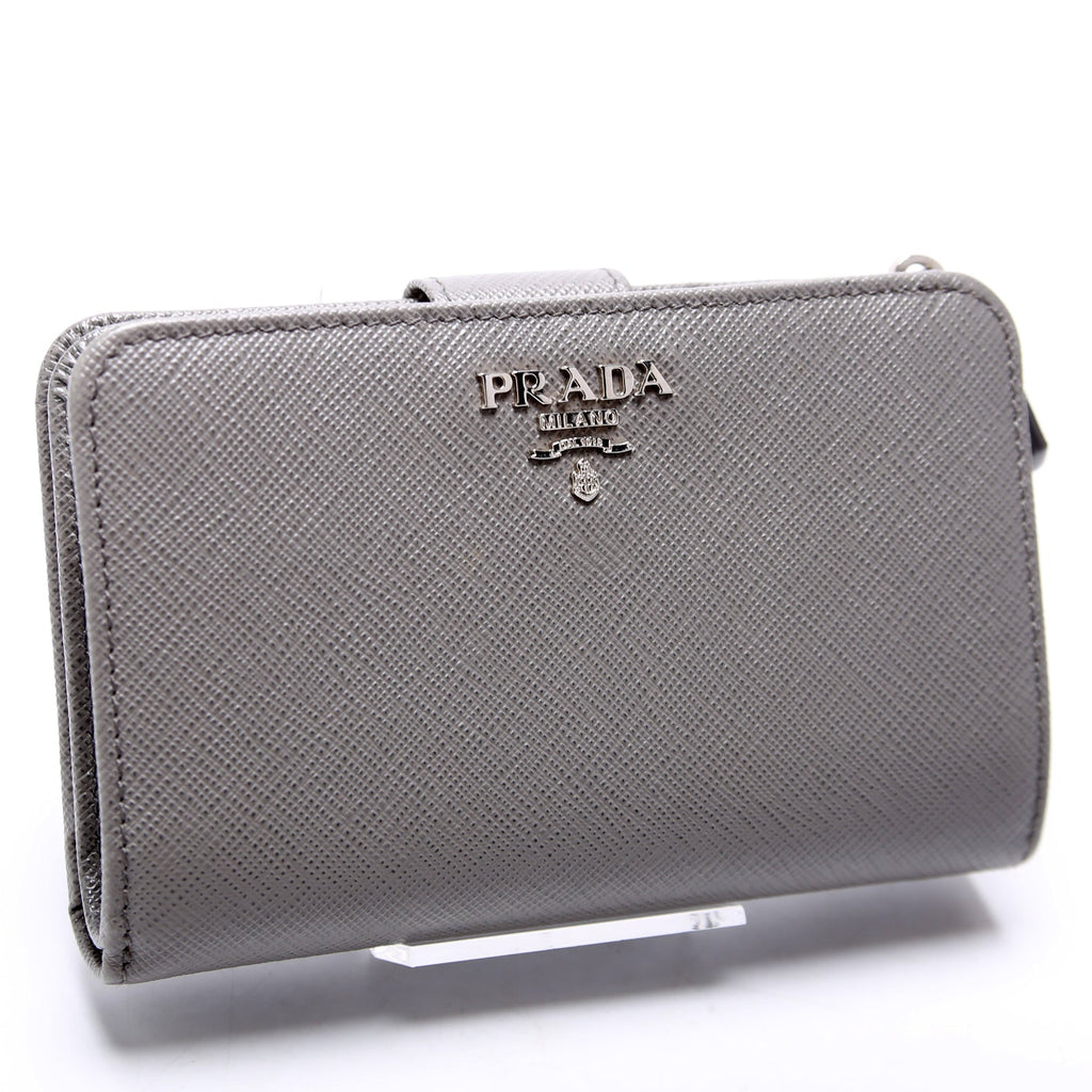 1ML225 Saffiano Small Wallet Grey