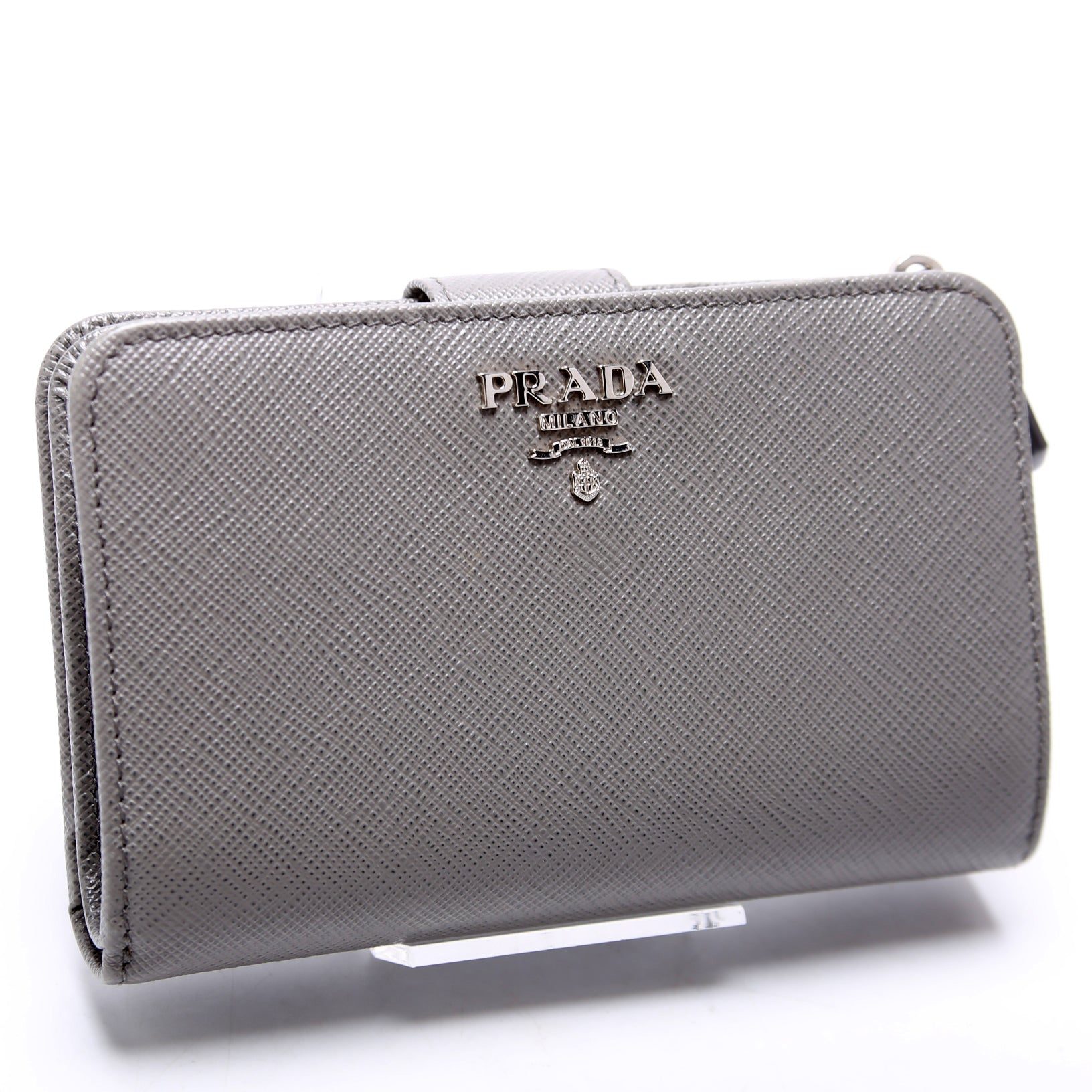 1ML225 Saffiano Small Wallet Grey