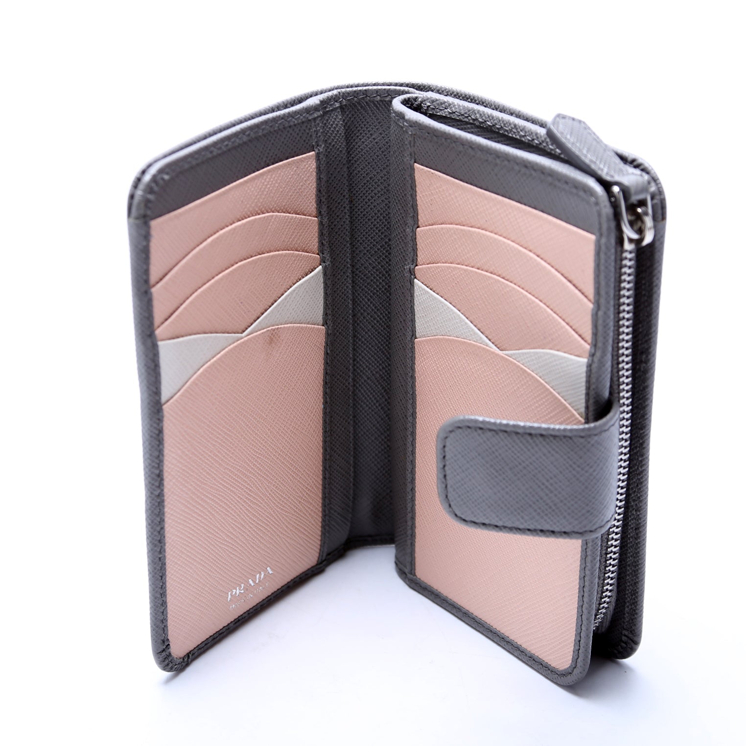 1ML225 Saffiano Small Wallet Grey