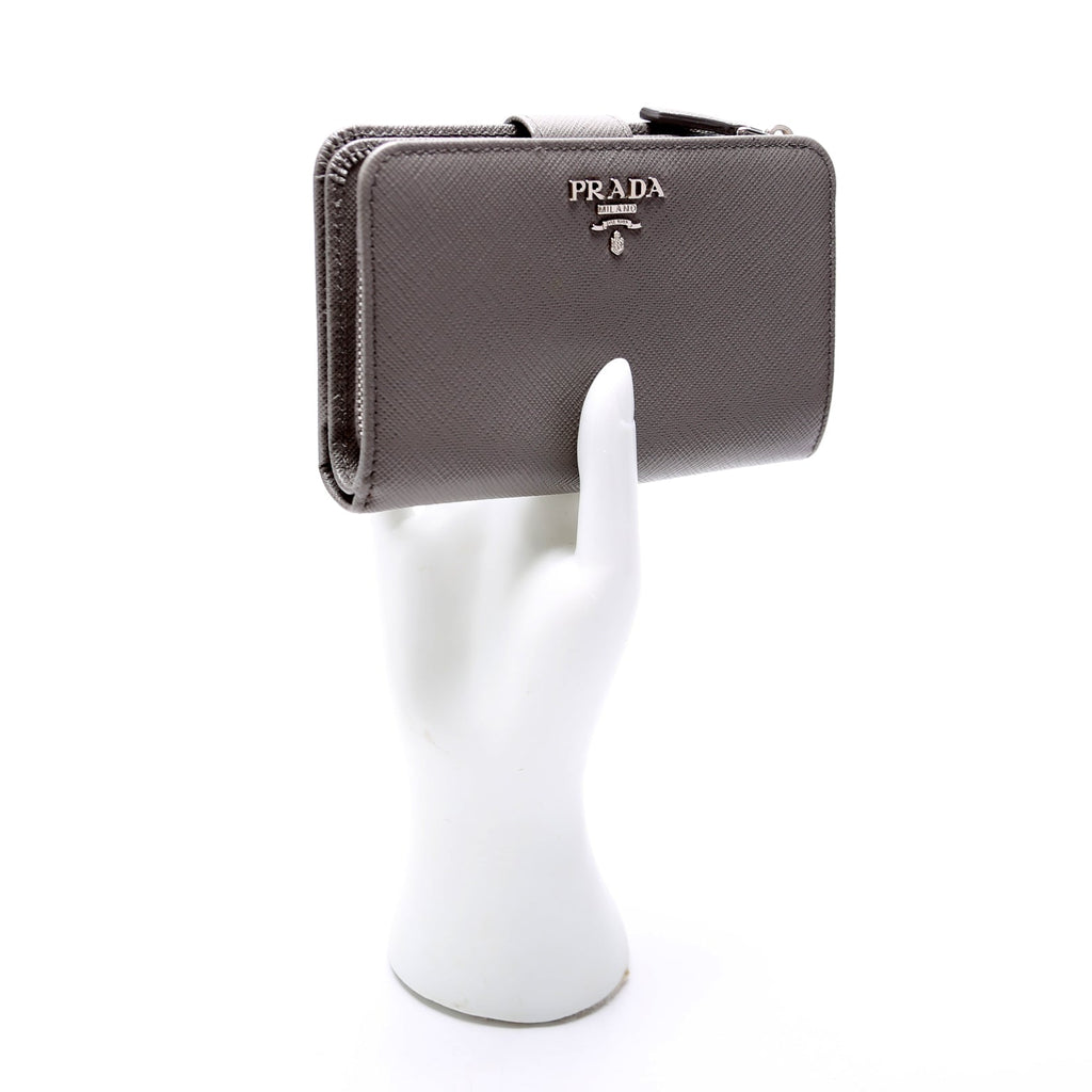 1ML225 Saffiano Small Wallet Grey